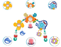 PAŁĄK ŁUK Z ZABAWKAMI GRZECHOTKAMI DO ŁÓŻECZKA WÓZKA ZABAWKI DLA NIEMOWLĄT