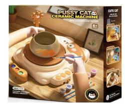 KREATYWNY ZESTAW KOŁO GARNCARSKIE FARBKI CERAMIKA GLINA DLA DZIECI