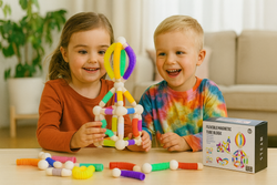RURKI KONSTRUKCYJNE MAGNETYCZNE KLOCKI UKŁADANKA ZABAWKA ZESTAW DLA DZIECI