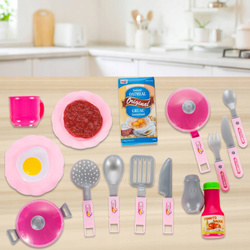 KUCHNIA RÓŻÓWA DLA DZIECI PIEKARNIK ZLEW AKCESORIA ŚWIECI DŹWIĘK GOTOWANIA