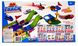 Klocki konstrukcyjne ZESTAW TOR PARKING WYRZUTNIA DLA AUTA +4 AUTKA