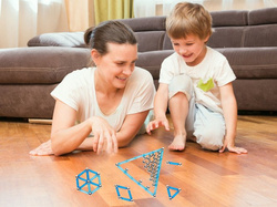 Klocki magnetyczne układanka 84el. płatki śniegu