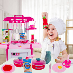 KUCHNIA RÓŻÓWA DLA DZIECI PIEKARNIK ZLEW AKCESORIA ŚWIECI DŹWIĘK GOTOWANIA