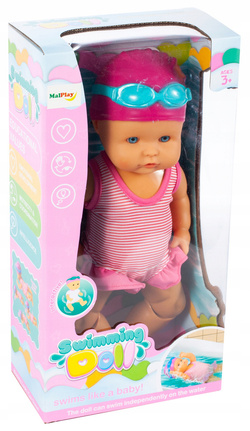 LALKA PŁYWAJĄCA WODOODPORNA BOBAS KRÓRY PŁYWA DO WODY DO KAPIELI 33 cm