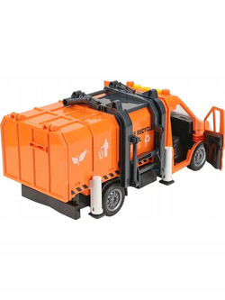 AUTO ŚMIECIARKA CIĘŻARÓWKA Z PODNOSZONYM ŚMIETNIKIEM 2x kosze DRZWI Św/Dźw