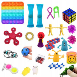 KALENDARZ ADWENTOWY DLA DZIECI Z GNIOTKAMI ZABAWKI FIDGET PREZENT NA ŚWIĘTA