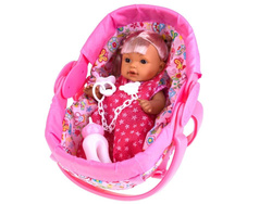 LALKA BOBAS + NOSIDEŁKO z włosami gaworzy siusia