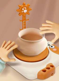 KREATYWNY ZESTAW KOŁO GARNCARSKIE FARBKI CERAMIKA GLINA DLA DZIECI