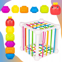 KOSTKA ZRĘCZNOŚCIOWA KLOCKI SENSORYCZNE WIEŻA GRA ZABAWKA DLA MAŁYCH DZIECI