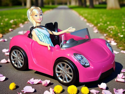 AUTO RÓŻOWY KABRIOLET SAMOCHÓD ZABAWKA DLA LALEK LALKI BEAUTY ZESTAW +LALKA