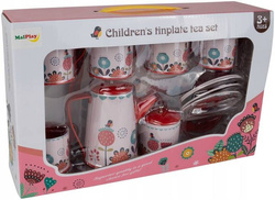 ZESTAW DO HERBATKI METALOWY W KWIATKI DLA DZIECI