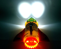 Rakieta z projektorem planet Zestaw kosmiczny STACJA Astronauta UFO Robot