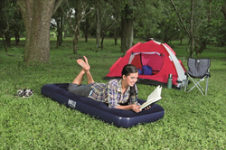 MATERAC DMUCHANY ŁÓŻKO DMUCHANE DO SPANIA DOMU WELUR TURYSTYCZNY POD NAMIOT