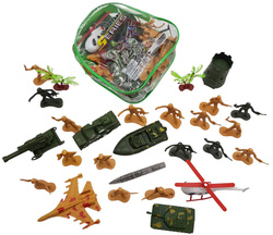 Żołnierzyki MAŁA Armia Wojsko FIGURKI baza ZESTAW militarny wojskowy PLECAK