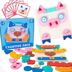 DREWNIANA UKŁADANKA MANIPULACYJNA MONTESSORI ZABAWKA DO NAUKI DLA DZIECI