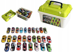 ZESTAW AUTEK z napędem W SKRZYNCE KUFERKU SAMOCHODÓW AUT Metalowe RESORAKI