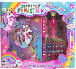 JEDNOROŻEC Magiczny Sekretny Pamiętnik NOTES na Kluczyk ze schowkami Zestaw