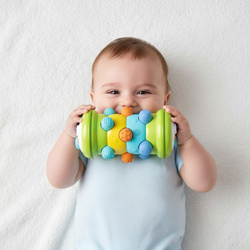 ZABAWKA SENSORYCZNA GĄSIENICA DLA NIEMOWLAKA PISZCZAŁKA GRZECHOTKA LUSTERKO