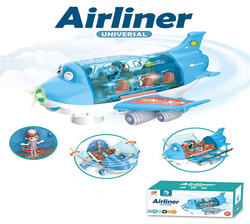 OTWIERANY Samolot pasażerski INTERAKTYWNY + Figurki DŹWIĘK ŚWIATŁO I NAPĘD