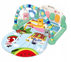 MATA EDUKACYJNA Z PIANINKIEM GRZECHOTKI LUSTRO GRYZAKI DLA NIEMOWLĄT DZIECI