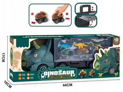 Duża Laweta Tir z Napędem Walizka Auta Dinozaury