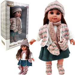 SŁODKA MAJA LALKA Z KAMIZELKĄ SZALIKIEM W RĘKAWICZKACH ZABAWKA DLA DZIECI