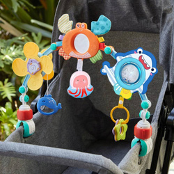 PAŁĄK ŁUK Z ZABAWKAMI GRZECHOTKI DO ŁÓŻECZKA WÓZKA ZWIERZĄTKA DLA NIEMOWLAT