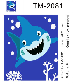 OBRAZ DO MALOWANIA DLA DZIECI 40X50 CM REKIN shark