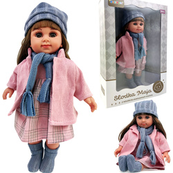 MODNA LALKA SŁODKA MAJA DLA DZIEWCZYNKI ZABAWKA DLA DZIECI W RÓŻOWEJ KURTCE