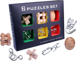 Zestaw łamigłówek 6 szt układanki klocki puzzle 3D logiczne dla dzieci