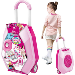 TOALETKA WALIZKA NA KÓŁKACH KUFEREK DLA DZIECI SPINKI DO WŁOSÓW NA PREZENT