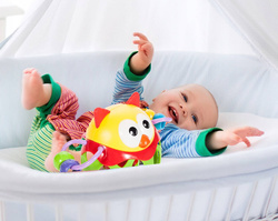 MIEKKA PIŁKA GRZECHOTKA SENSORYCZNA GUMOWA SÓWKA GRYZAK DLA DZIECI