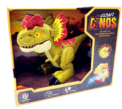 DINOZAUR INTERAKTYWNY FIGURKA ŚWIECI LED RYCZY ZIEJE PARĄ DILOFOZAU