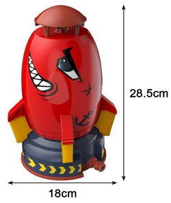 RAKIETA WODNA + WYRZUTNIA WATER ROCKET Z ZRASZACZEM CZERWONY REKIN FONTANNA