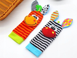 GRZECHOTKI DLA NIEMOWLĄT OPASKI NA RĄCZKI SKARPETKI SENSORYCZNE 3D MIĘKKIE