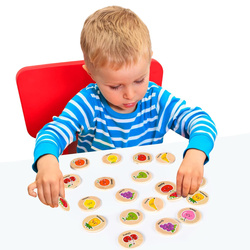 Drewniana Gra Memory Owoce Memorki Drewno Pamięciowa Znajdź Parę Dla Dzieci