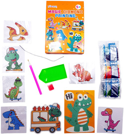 HAFT DIAMENTOWY DINOZAURY NAKLEJKI MOZAIKA KRYSZTAŁKI PREZENT DLA DZIECI