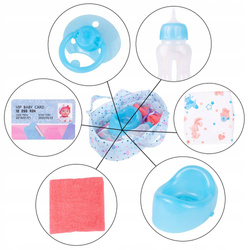 LALKA BOBAS z NOSIDEŁKIEM I NOCNIKIEM W PIĘKNEJ SUKIENCE Z KRÓLICZKIEM!