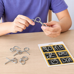 ZESTAW ŁAMIGŁÓWEK 8SZT METALOWE PUZZLE ŁAMIGŁÓWKI Z DRUTU DLA DZIECI RODZIN