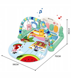 MATA EDUKACYJNA Z PIANINKIEM GRZECHOTKI LUSTRO GRYZAKI DLA NIEMOWLĄT DZIECI