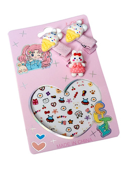 OZDOBNE SPINKI DO WŁOSÓW NAKLEJKI NA PAZNOKCIE PIERŚCIONEK DLA DZIEWCZYNKI