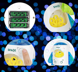 AUTOMAT DO BANIEK MYDLANYCH MASZYNA RAKIETA ZABAWKA NA BAŃKI MYDLANE + PŁYN