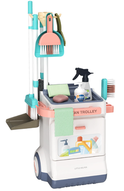 ZESTAW DO SPRZĄTANIA ODKURZACZ NA BATERIE I WÓZEK ZABAWKA DLA DZIECI - 20el