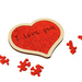 Drewniane Puzzle W Kształcie Serca I Love You Czerwone Dla Dzieci Dorosłych