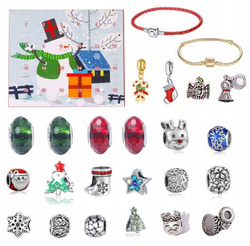 KALENDARZ ADWENTOWY BIŻUTERIA CHARMS DIY DO BRANSOLETEK DLA DZIECI PREZENT
