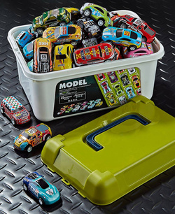 ZESTAW AUTEK z napędem W SKRZYNCE KUFERKU SAMOCHODÓW AUT Metalowe RESORAKI