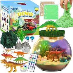 TERRARIUM KULA Z DINOZAURAMI ZESTAW LAMPKA NOCNA LED NA PILOT DLA DZIECI