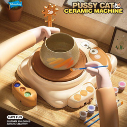 KREATYWNY ZESTAW KOŁO GARNCARSKIE FARBKI CERAMIKA GLINA DLA DZIECI