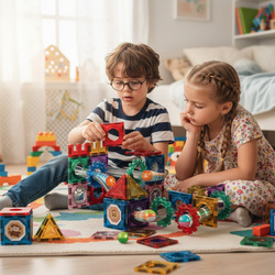 KLOCKI MAGNETYCZNE KONSTRUKCYJNE TOR KULKOWY KREATYWNA ZABAWKA DLA DZIECI