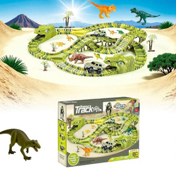 TOR WYŚCIGOWY Elastyczny Dino Park XXL DINOZAUR JURASSIC NA BATERIĘ KOLEJKA